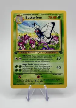 1st Edition Butterfree 33/64 Uncommon 1999 Jungle WOTC Pokemon Cards LP! - Image 1