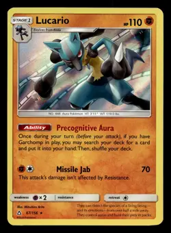 Lucario 67/156 Rare Ultra Prism Holo Pokemon NM - Image 1