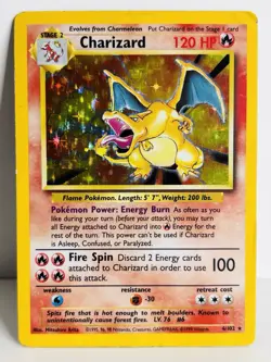 Pokemon TCG Charizard Base Set 4/102 Holo Unlimited Holo Rare - Image 1