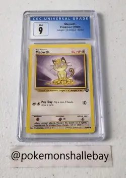 Meowth 56/64 - Jungle Set *CGC 9 - MINT* Common Vintage Pokemon Card - Image 1