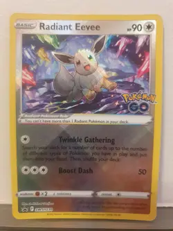 Pokemon TCG Pokemon Go Radiant Eevee SWSH230 Black Star Promo TCG Holo Card - Image 2