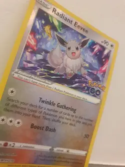 Pokemon TCG Pokemon Go Radiant Eevee SWSH230 Black Star Promo TCG Holo Card - Image 4