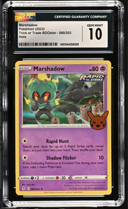 Marshadow Holo Trick or Trade BOOster 2023 Pokemon Card #080 CGC 10 - Image 1