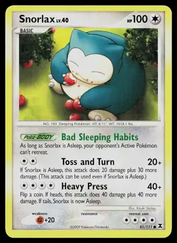 Pokemon Card - Snorlax Rising Rivals 81/111 Common - Image 1