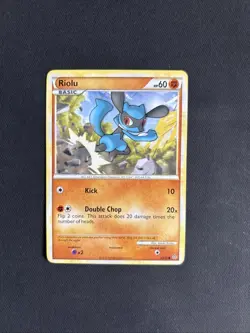 Pokemon TCG Riolu HGSS Unleashed 60/95 Regular Common Non Holo - NM/LP - Image 1