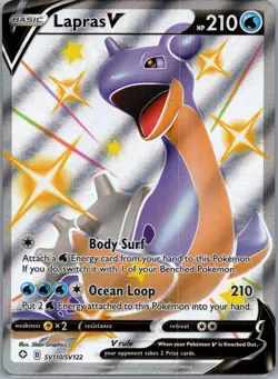 2021 Lapras Pokemon Shining Fates TCG SV110/SV122 Shiny Vault Full Art Holo - Image 1