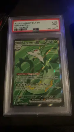 Pokemon Serperior ex Sv: Black Bolt Ultra Rare Holo 156/086 PSA 9 2025 - Image 1