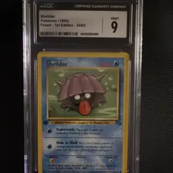 Pokemon TCG Shellder 54/62 Fossil 1st Edition Regular CGC 9 English (1999) - Image 1