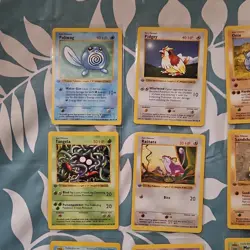 Pokemon Base Set 1st Edition (12) Cards Poliwag Pidgey Onix Nidoran Tangela - Image 2