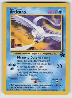 Articuno 22 Promo Wizards Black Star Promos Pokemon HP Creases - Image 1