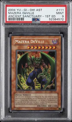 2004 YU-GI-OH! AST-ANCIENT SANCTUARY 1ST ED #111 MAZERA DEVILLE PSA 9 - Image 1
