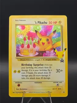 Pokemon Promo Birthday Pikachu No. 24 Celebrations Holo Card NM/M - Image 1