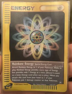 Rainbow Energy Aquapolis 144/147 Rare Unlimited Pokemon Card LP - Image 1