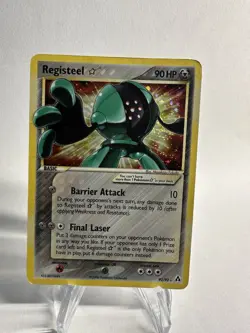 2006 Registeel Gold Star Holofoil Rare EX Legend Maker 92/92 Pokemon Card - Image 1