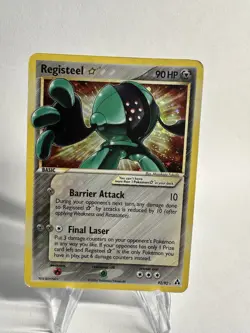2006 Registeel Gold Star Holofoil Rare EX Legend Maker 92/92 Pokemon Card - Image 2