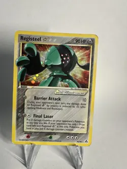 2006 Registeel Gold Star Holofoil Rare EX Legend Maker 92/92 Pokemon Card - Image 3