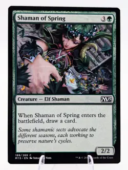 Shaman of Spring | MTG M15 | Magic 2015 Core Set Elf Shaman Draw Cantrip EDH |LP - Image 1