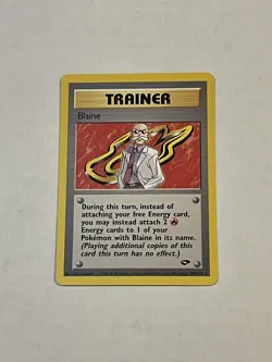 VTG Pokemon TCG Blaine 100/132 Gym Challenge Non Holo Rare Unlimited WOTC LP - Image 3