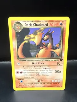 Pokemon TCG Dark Charizard Non-Holo Card 21/82 Team Rocket 2000 Vintage C - Image 1