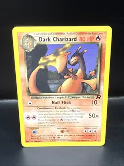 Pokemon TCG Dark Charizard Non-Holo Card 21/82 Team Rocket 2000 Vintage C - Image 2