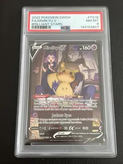 2022 POKEMON SWORD & SHIELD BRILLIANT STARS #TG16 FULL ART/MIMIKYU V PSA 8 - Image 1