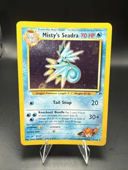 Pokemon TCG Misty's Seadra Holo Rare Gym Heroes Prerelease 9/132 A - Image 2