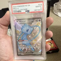 Pokemon Mew ex Shiny Ultra Rare Holo PSA 10 SV: Paldean Fates 216/091 - Image 1