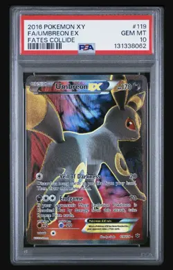 2016 POKEMON XY FATES COLLIDE #119 FULL ART/UMBREON EX PSA 10 - Image 1