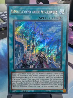 YuGiOh! Artmage Academic Arcane Arts Acropolis DUAD-EN054 Secret Rare 1st Ed - Image 1
