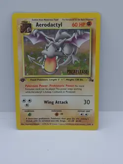Pokemon TCG Fossil Aerodactyl 1st Edition Prerelease Card 01/62 - Image 2