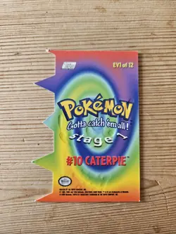 Topps Pokemon #10 Caterpie #EV1 of 12 Die Cut Embossed Card MP - Image 2