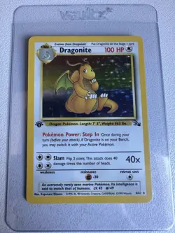 Dragonite Holo Rare 1st Edition 4/62 Fossil WOTC Vintage Pokemon MINT PSA - Image 1