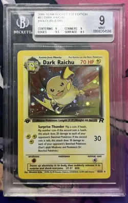 Pokemon Dark Raichu #83 2000 Team Rocket 1st Edition HOLO BGS 9 Mint - Image 1