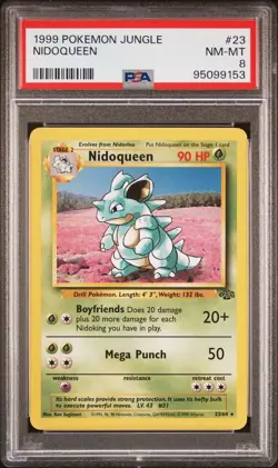 PSA 8 NM-MT Nidoqueen Pokemon Jungle 23/64 1999 Rare Vintage Collectable - Image 1