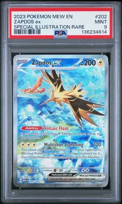 2023 POKEMON MEW EN-151 SPECIAL ILLUSTRATION RARE #202 ZAPDOS EX PSA 9 - Image 1