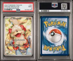 2024 Pokemon 181/167 Hisuian Growlithe Illustration Rare PSA 9 Mint - Image 3