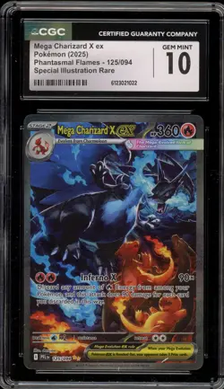 Pokemon Mega Charizard X ex Phantasmal Flames SIR #125 CGC 10 Gem Mint - Image 1