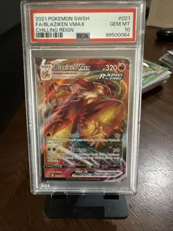 Pokemon TCG Blaziken VMAX Sword & Shield Chilling Reign Card 021/198 PSA 10 - Image 1