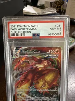 Pokemon TCG Blaziken VMAX Sword & Shield Chilling Reign Card 021/198 PSA 10 - Image 2