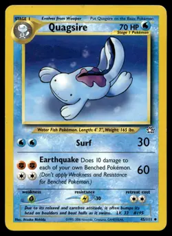Quagsire 45/111 Pokemon Card Neo Genesis Uncommon 70 HP Lightly Played ME - Image 1