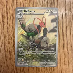 2025 Pokemon Unfezant Full Art Holo Black Bolt Illustration 150/086 - Image 1