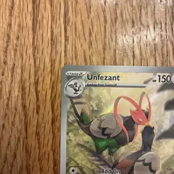 2025 Pokemon Unfezant Full Art Holo Black Bolt Illustration 150/086 - Image 2