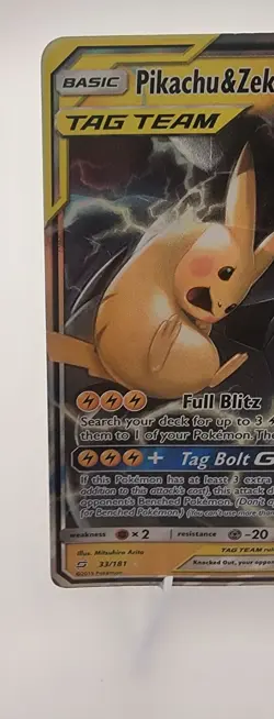 Pokemon SM Team Up Pikachu & Zekrom GX Ultra Rare TAG TEAM Holo 33/181 - Image 3