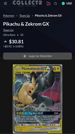 Pokemon SM Team Up Pikachu & Zekrom GX Ultra Rare TAG TEAM Holo 33/181 - Image 5