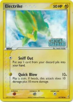 Pokemon Electrike 52/100 - Reverse Holo Rare EX Crystal Guardians NM - Image 1