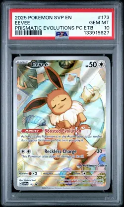 2025 Pokemon Eevee 173 SVP Prismatic Evolutions PC ETB PSA 10 - Image 1