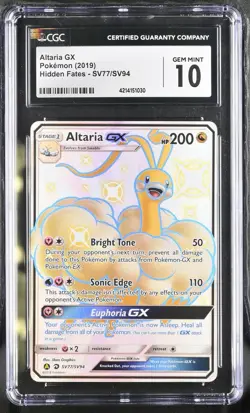 CGC 10 Altaria GX SV77/SV94 Hidden Fates Pokemon 2019 - Image 1