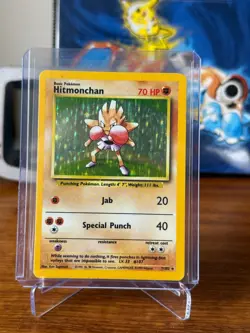 Pokemon Hitmonchan Holo 7/102 Base Set WOTC 1999 Vintage - Image 1