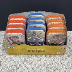 Lot Of 12 One Piece Tin Pack Set Vol. 2 Display English - 2 OP13 Packs/tin 🔥 - Image 1