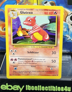 Glutexo Charmeleon 24/102 Base Set Uncommon German Vintage Pokemon TCG Card 1999 - Image 1